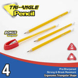 BAZIC 4 #2 Triangle Yellow Pencil w/ Sharpener, pack of 24