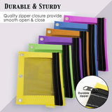 BAZIC Bright Color 3-Ring Pencil Pouch w/ Mesh Window, pack of 24