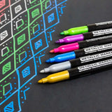 BAZIC Permanent Markers Metallic 6 Color, Fine Line Glitter (6/Pack), 12-Pack