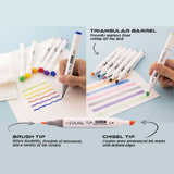 BAZIC 6 Pastel Colors Dual Tip Sketch Markers, pack of 12