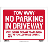 BAZIC 9" X 12" Tow Away Sign, pack of 24
