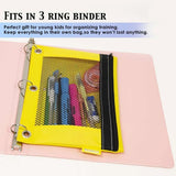 BAZIC Bright Color 3-Ring Pencil Pouch w/ Mesh Window, pack of 24