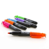 BAZIC Fancy Colors Mini Fine Point Permanent Markers w/ Cap Clip (5/Pack), pack of 24