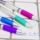 BAZIC Lynx Silver Top 4-Color Pen w/ Cushion Grip (2/Pack), pack of 24