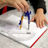 BAZIC Scale-Arm Compass w/ #2 Wood Pencil & 6" Clear Protractor Set, pack of 24