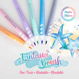 BAZIC 6 Pastel Colors Brush Markers, pack of 24