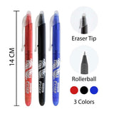 BAZIC Frizz Assorted Color Erasable Gel Pen with Grip (3/Pack), pack of 24