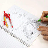 BAZIC Scale-Arm Compass w/ #2 Wood Pencil & 6" Clear Protractor Set, pack of 24