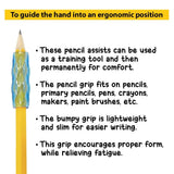 BAZIC Assorted Color & Shape Gel Pencil / Pen Grip (8/Pack), pack of 24