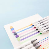 BAZIC 6 Pastel Colors Dual Tip Sketch Markers, pack of 12