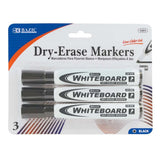 BAZIC Black Chisel Tip Dry-Erase Markers (3/Pack), pack of 24