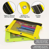 BAZIC Bright Color 3-Ring Pencil Pouch w/ Mesh Window, pack of 24