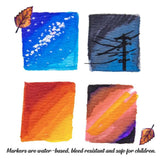 BAZIC Classico Brush Markers 12 Colors, Fine Line Washable Coloring Marker, Non Toxic Art Supplies (12/Pack), 12-Pack