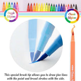 BAZIC Classico Brush Markers 12 Colors, Fine Line Washable Coloring Marker, Non Toxic Art Supplies (12/Pack), 12-Pack