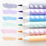 BAZIC 6 Pastel Colors Brush Markers, pack of 24