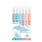 BAZIC 6 Pastel Colors Brush Markers, pack of 24