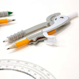 BAZIC Scale-Arm Compass w/ #2 Wood Pencil & 6" Clear Protractor Set, pack of 24