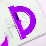 BAZIC 4-Piece Geometry Ruler Combination Sets w/ Center Wheel Compass, pack of 24