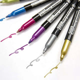 BAZIC Permanent Markers Metallic 6 Color, Fine Line Glitter (6/Pack), 12-Pack