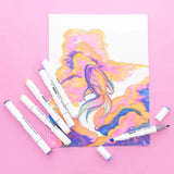 BAZIC 6 Pastel Colors Dual Tip Sketch Markers, pack of 12