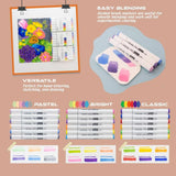 BAZIC 6 Pastel Colors Dual Tip Sketch Markers, pack of 12