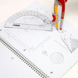 BAZIC Scale-Arm Compass w/ #2 Wood Pencil & 6" Clear Protractor Set, pack of 24