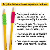 BAZIC Assorted Color & Shape Foam Pencil / Pen Grip (8/Pack), pack of 24