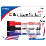 BAZIC Magnetic Dry Erase Marker, Fine Tip Whiteboard Markers (3/Pack), 24-Packs