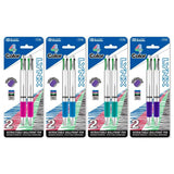 BAZIC Lynx Silver Top 4-Color Pen w/ Cushion Grip (2/Pack), pack of 24