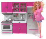 My Modern Kitchen Mini Kitchen Playset w/ Lights & Sounds (Use w/ 11"-12" Dolls)