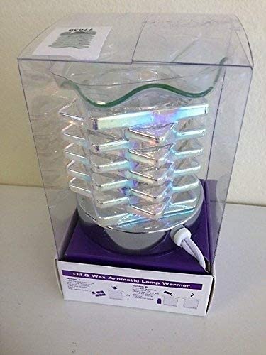 Aromar Premium Circular Glass Oil and Wax Lamp Warmer w/ Dimmer Switch (Multi-Color)
