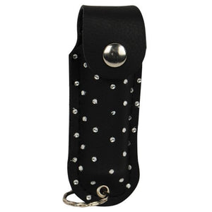 Safety Wildfire 18% 1/2 oz. Rhinestone Leatherette Pepper Spray Holster (Black)