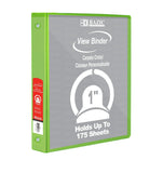 1" Lime Green 3-Ring View Binder w/ 2-Pockets (Case of 12)