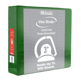 3" Green Slant D-Ring View Binder w/ 2 Pockets (Case of 12)