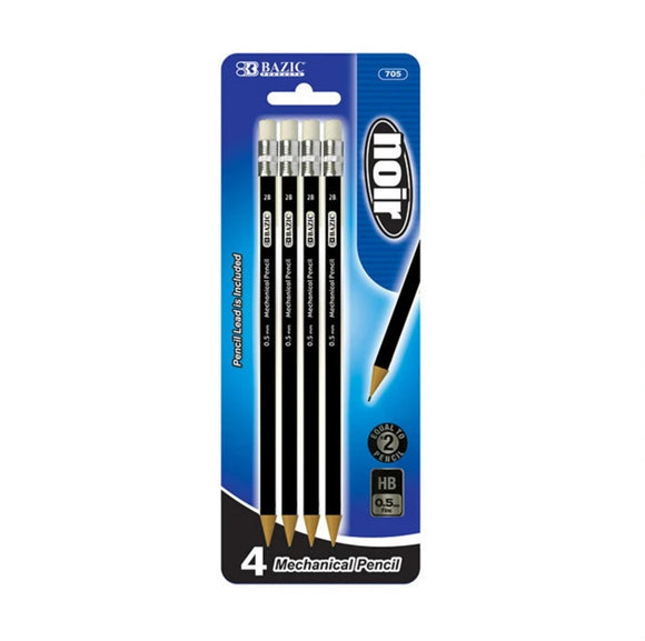 (4/Pack) Noir 0.5 mm. 2B Mechanical Pencil (Case of 144)