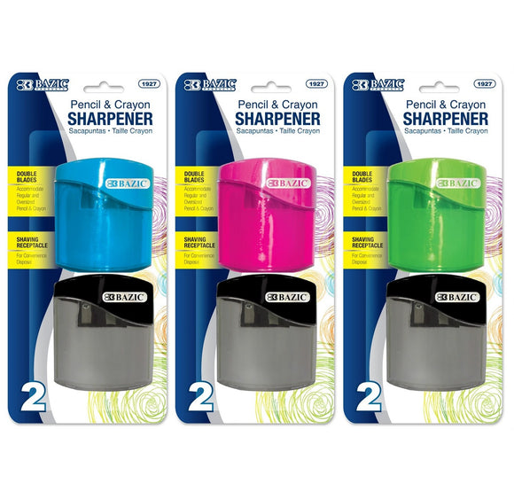 (2-Pack) Dual Blades Sharpener with Square Receptacle (Case of 144)