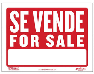 9" x 12" Se Vende Sign (Case of 480)