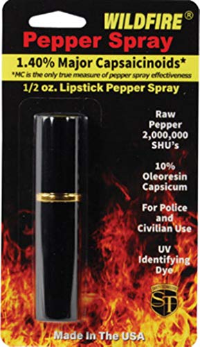 Safety Wildfire 1.4% Lipstick Pepper Spray (Black)