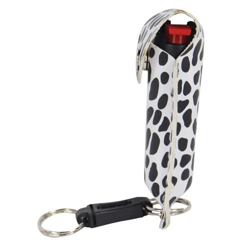 Cheetah Print Leatherette Pepper Spray Holster (Black/White)